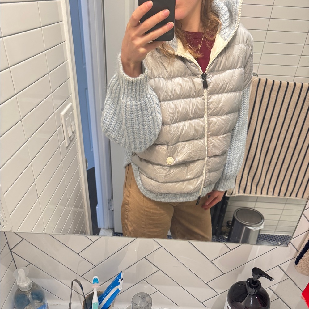 Moncler puffer knit jacket